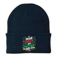 Family Funny Dear Santa My Brother Did It Christmas Knit Cap Winter Beanie