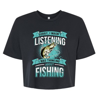 Funny Fishing Dad Quotes Saying Funny Fisherman Bella+Canvas Jersey Crop Tee