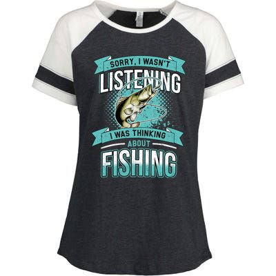 Funny Fishing Dad Quotes Saying Funny Fisherman Enza Ladies Jersey Colorblock Tee