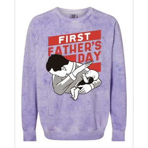 First Father's Day Dab Colorblast Crewneck Sweatshirt