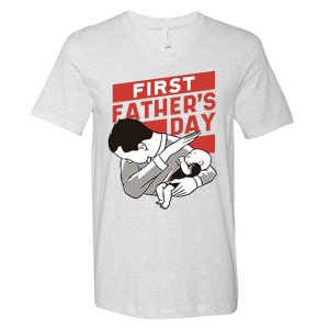 First Father's Day Dab V-Neck T-Shirt