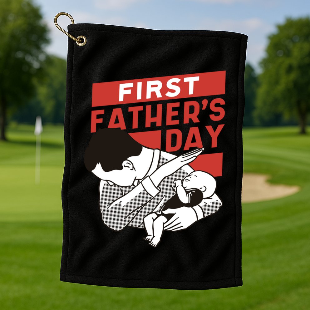 First Father's Day Dab Golf Towel