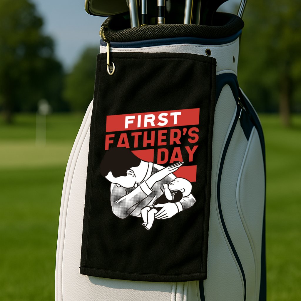 First Father's Day Dab Golf Towel