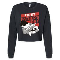 First Father's Day Dab Cropped Pullover Crew