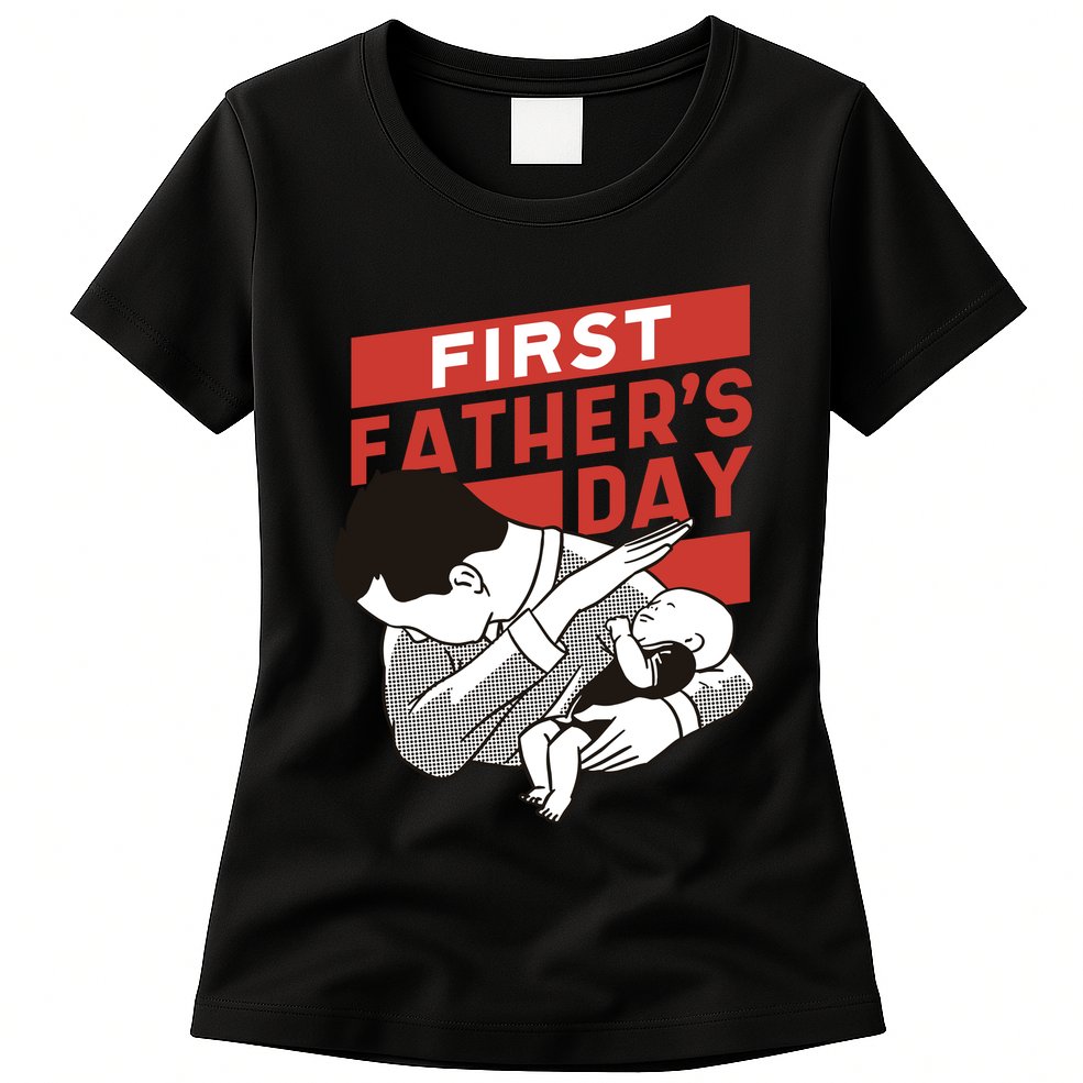 First Father's Day Dab Womens T-Shirt