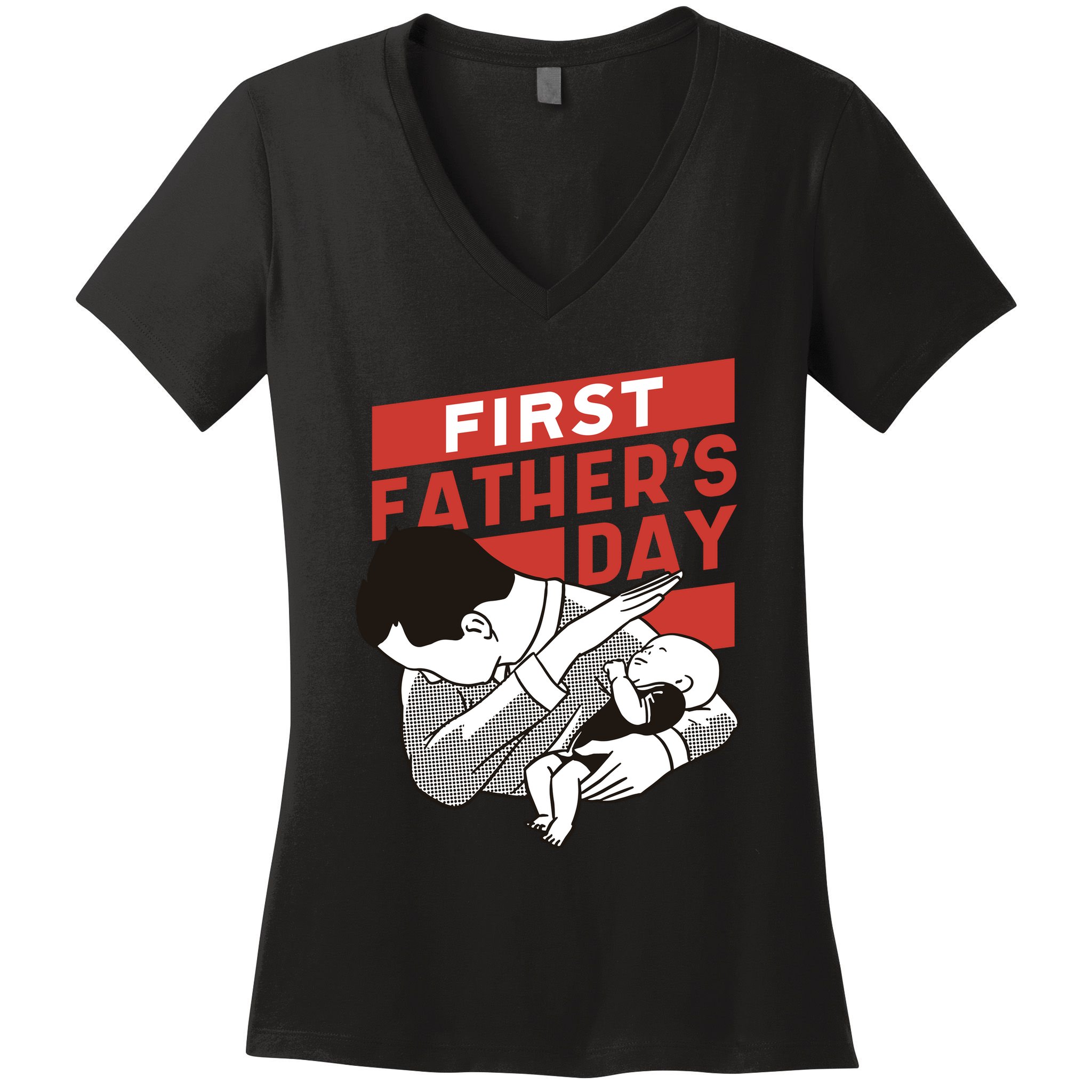 First Father's Day Dab Women's V-Neck T-Shirt