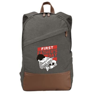 First Father's Day Dab Cotton Canvas Backpack