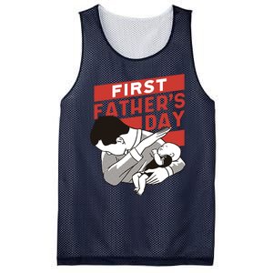 First Father's Day Dab Mesh Reversible Basketball Jersey Tank