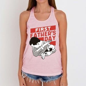 First Father's Day Dab Women's Knotted Racerback Tank