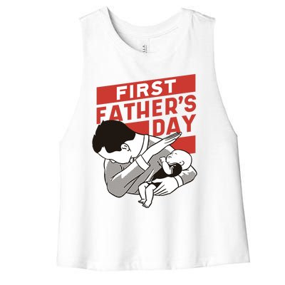 First Father's Day Dab Women's Racerback Cropped Tank