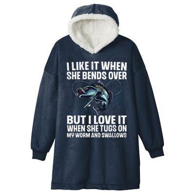 Funny Fishing Design For Women Fishing Fish Fisherman Hooded Wearable Blanket