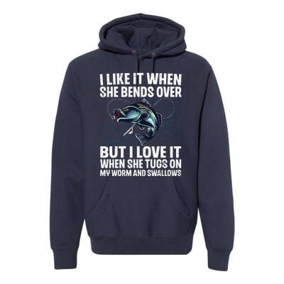 Funny Fishing Design For Women Fishing Fish Fisherman Premium Hoodie