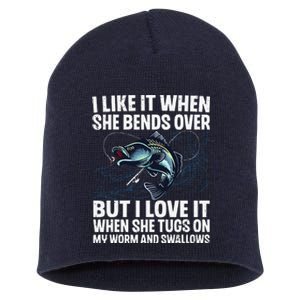 Funny Fishing Design For Women Fishing Fish Fisherman Short Acrylic Beanie