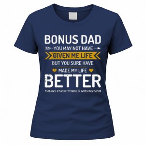 Funny Fathers Day Bonus Dad Gifts From Daughter Son Wife Women's T-Shirt