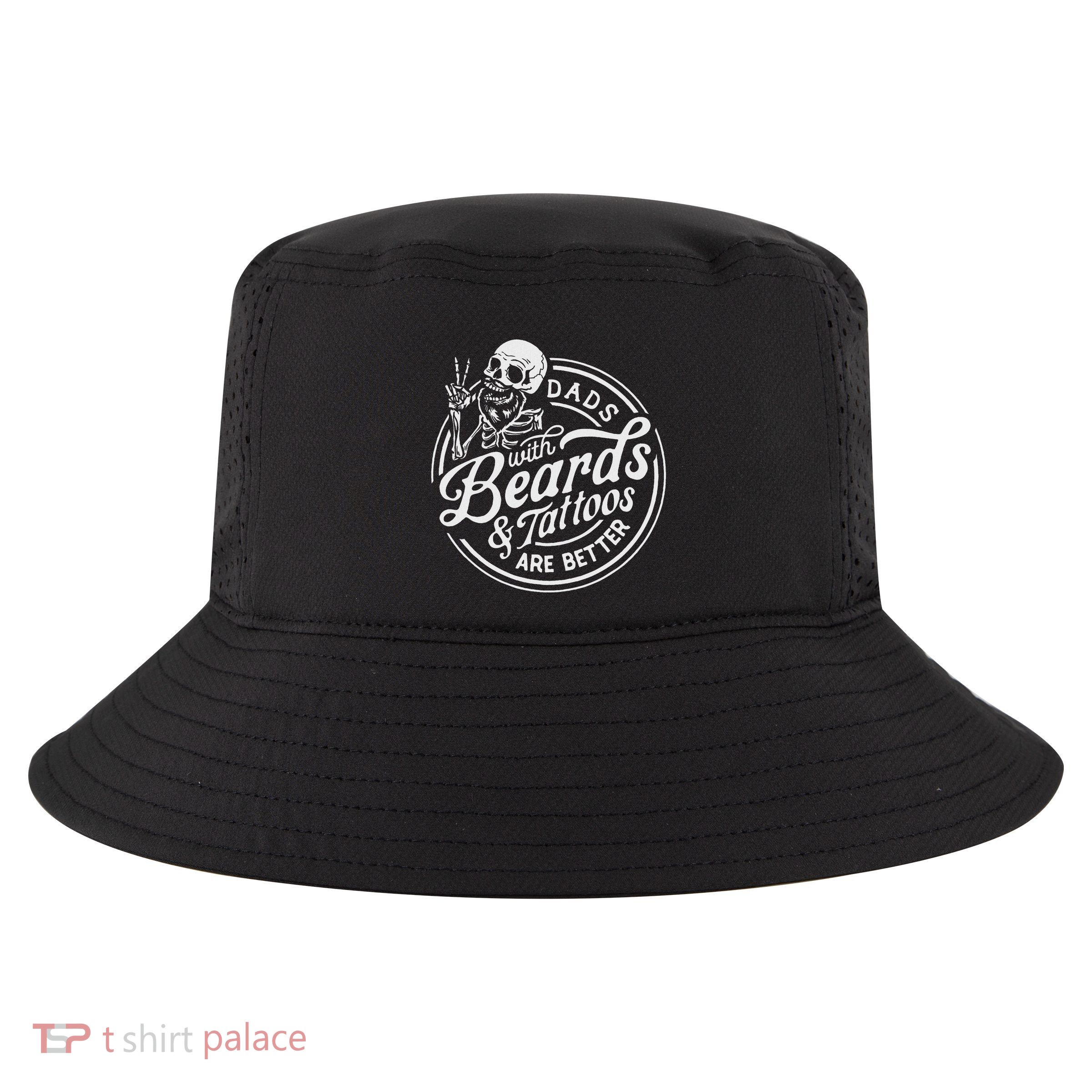 Funny FatherS Day Dads With Beards And Tattoos Are Better Cool Comfort Performance Bucket Hat