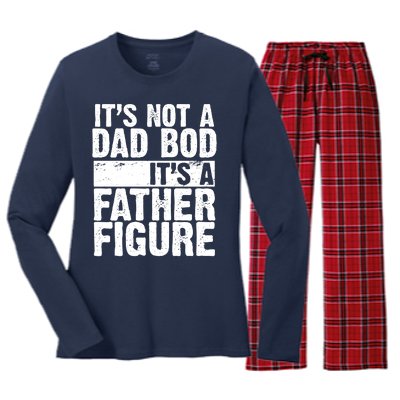 Father Figure Dad Bod Funny Meme Women's Long Sleeve Flannel Pajama Set 