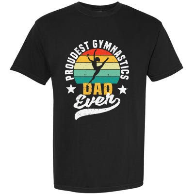 Funny Fathers Day Gymnast Proudest Gymnastics Dad Ever Garment-Dyed Heavyweight T-Shirt