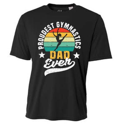 Funny Fathers Day Gymnast Proudest Gymnastics Dad Ever Cooling Performance Crew T-Shirt