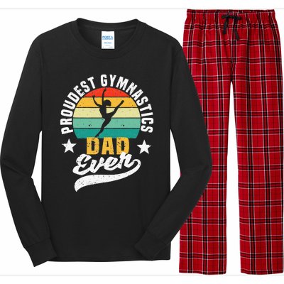 Funny Fathers Day Gymnast Proudest Gymnastics Dad Ever Long Sleeve Pajama Set