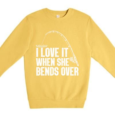 Funny Fishing Design For Women Fisherman Fishing Rod Premium Crewneck Sweatshirt