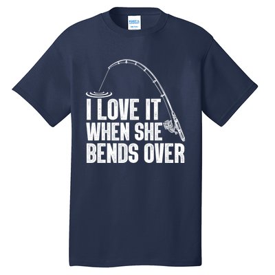 Funny Fishing Design For Women Fisherman Fishing Rod Tall T-Shirt