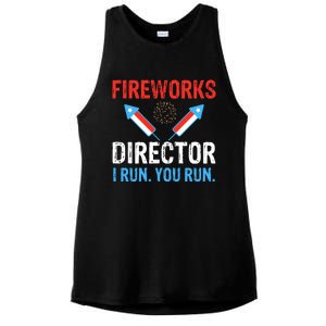 Funny Fireworks Director I Run You Run Fireworks Director Gift Ladies PosiCharge Tri-Blend Wicking Tank