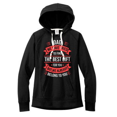 Funny Fathers Day For Dad From Daughters Fathers Day Women's Fleece Hoodie