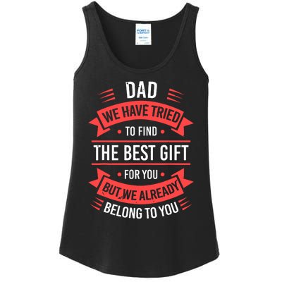 Funny Fathers Day For Dad From Daughters Fathers Day Ladies Essential Tank