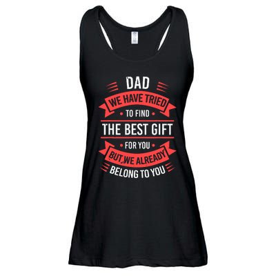 Funny Fathers Day For Dad From Daughters Fathers Day Ladies Essential Flowy Tank