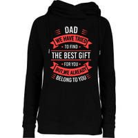 Funny Fathers Day For Dad From Daughters Fathers Day Womens Funnel Neck Pullover Hood