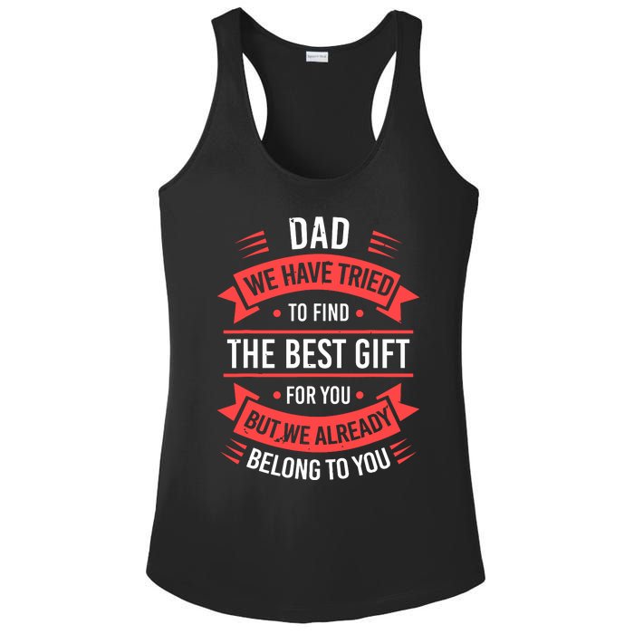 Funny Fathers Day For Dad From Daughters Fathers Day Ladies PosiCharge Competitor Racerback Tank