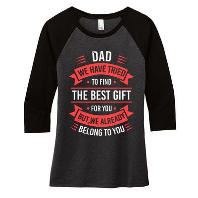 Funny Fathers Day For Dad From Daughters Fathers Day Women's Tri-Blend 3/4-Sleeve Raglan Shirt