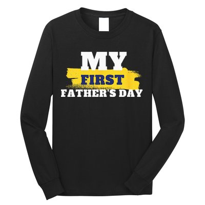 First Fathers Day Tee First Time Dad Father Gift Long Sleeve Shirt