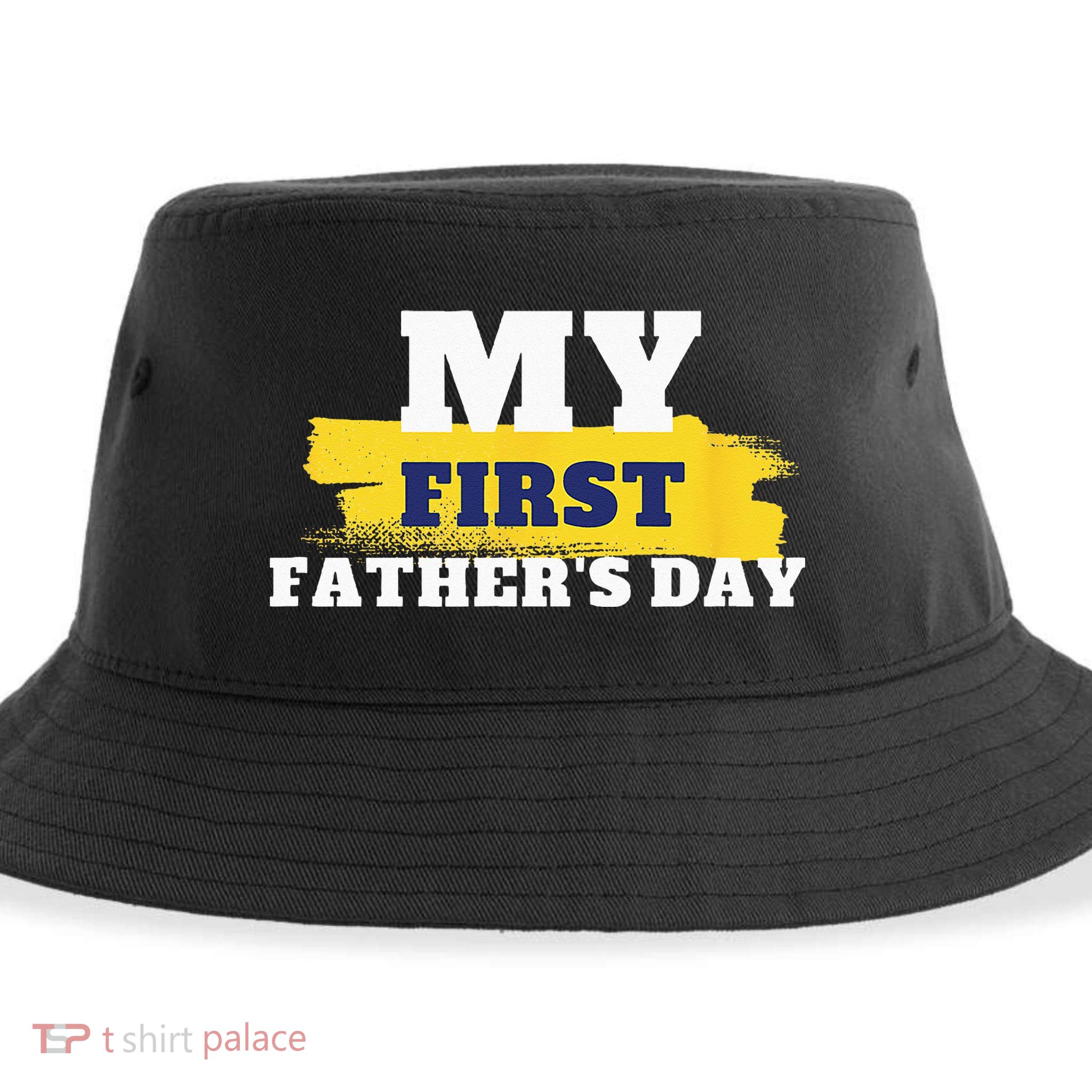 First Fathers Day Tee First Time Dad Father Gift Sustainable Bucket Hat