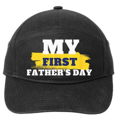 First Fathers Day Tee First Time Dad Father Gift 7-Panel Snapback Hat