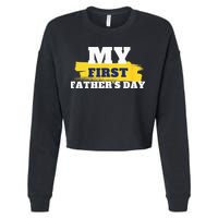 First Fathers Day Tee First Time Dad Father Gift Cropped Pullover Crew
