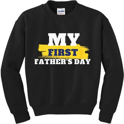 First Fathers Day Tee First Time Dad Father Gift Kids Sweatshirt