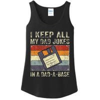 Funny Father's Day Daddy Jokes in Dadabase Vintage Retro Ladies Essential Tank