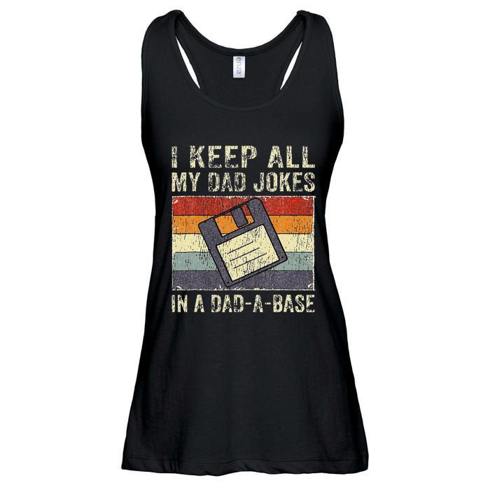 Funny Father's Day Daddy Jokes in Dadabase Vintage Retro Ladies Essential Flowy Tank