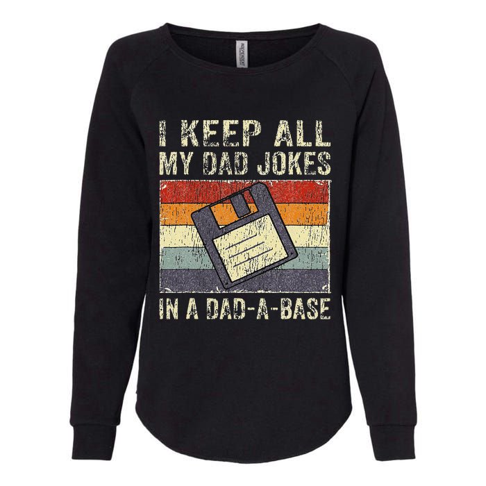 Funny Father's Day Daddy Jokes in Dadabase Vintage Retro Womens California Wash Sweatshirt