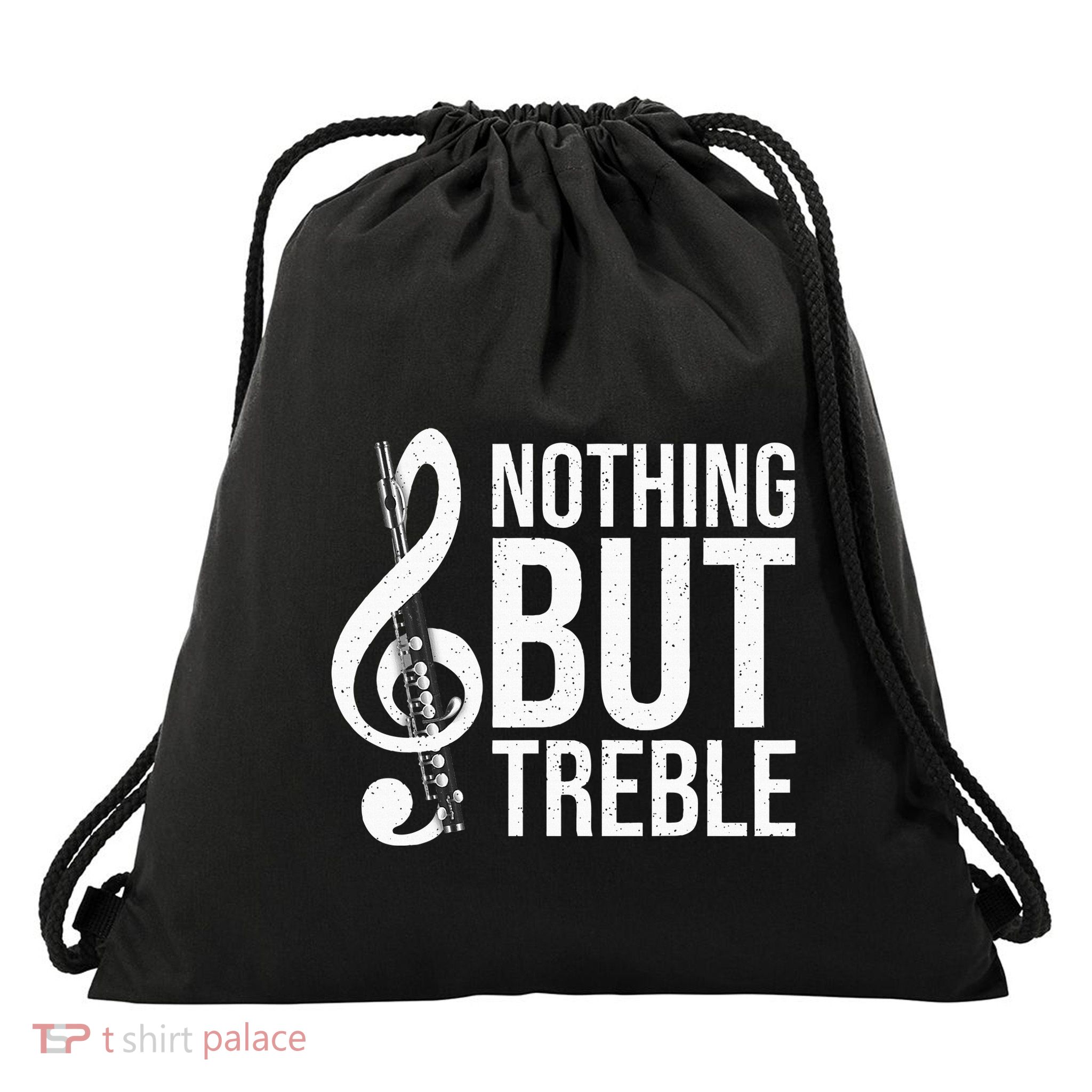 Funny Flute Design Flute Lovers Drawstring Bag
