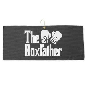 Funny Fathers Day The Box-father Boxing Boxer Dad Gift Large Microfiber Waffle Golf Towel