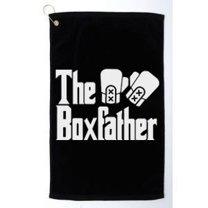 Funny Fathers Day The Box-father Boxing Boxer Dad Gift Platinum Collection Golf Towel