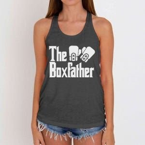 Funny Fathers Day The Box-father Boxing Boxer Dad Gift Women's Knotted Racerback Tank