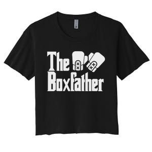 Funny Fathers Day The Box-father Boxing Boxer Dad Gift Women's Crop Top Tee