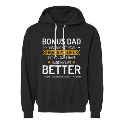 Funny Father's Day Bonus Dad Gifts from Daughter Son Wife Garment-Dyed Fleece Hoodie