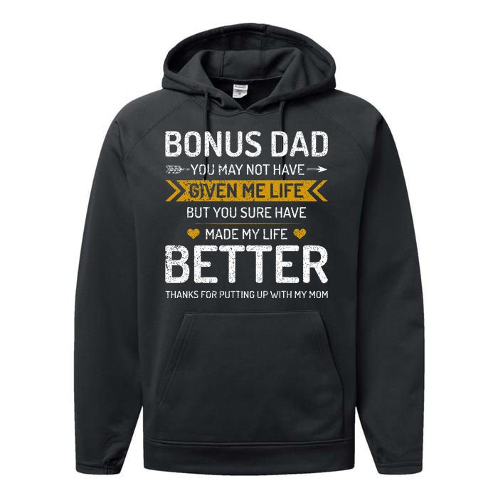 Funny Father's Day Bonus Dad Gifts from Daughter Son Wife Performance Fleece Hoodie