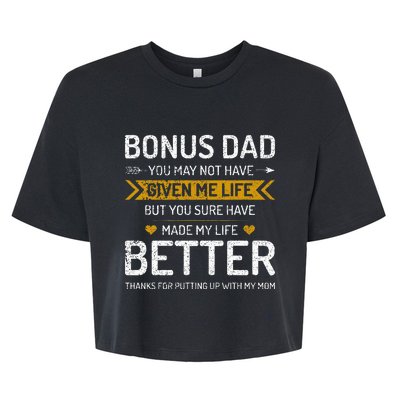 Funny Father's Day Bonus Dad Gifts from Daughter Son Wife Bella+Canvas Jersey Crop Tee