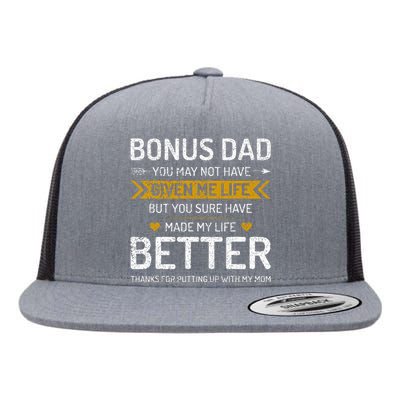 Funny Father's Day Bonus Dad Gifts from Daughter Son Wife Flat Bill Trucker Hat