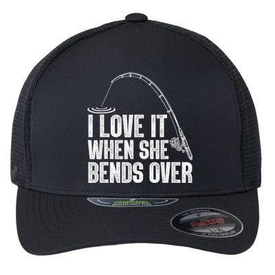 Funny Fishing Design For   Fisherman Fishing Rod Flexfit Unipanel Trucker Cap